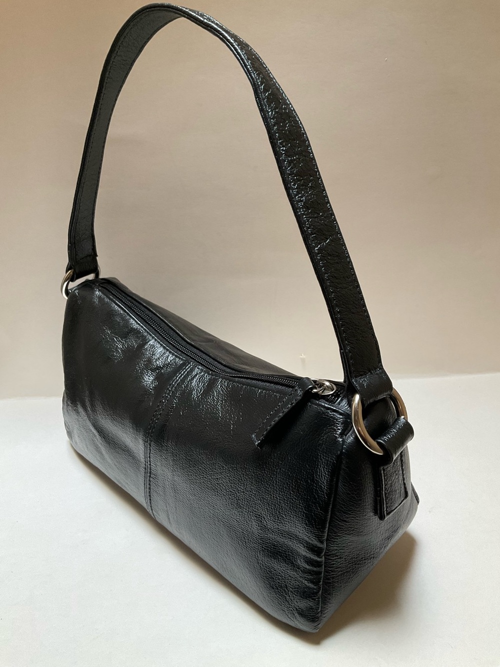 Wilsons Leather Baguette Y2K Vintage Classic Black Shoulder Bag 2000’s Handbag
